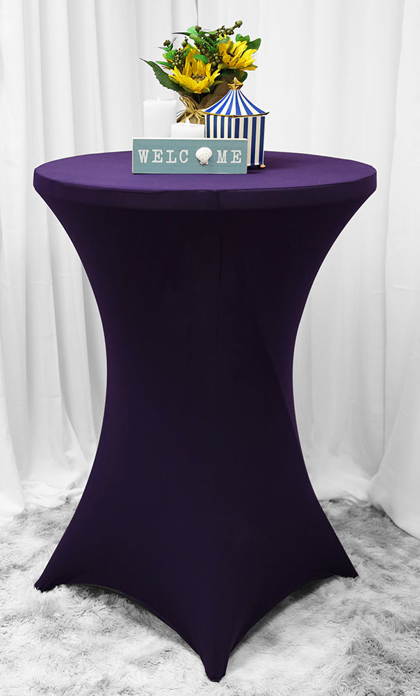 Housse de table cocktail en élasthanne 30"x42" - Aubergine (1pc)