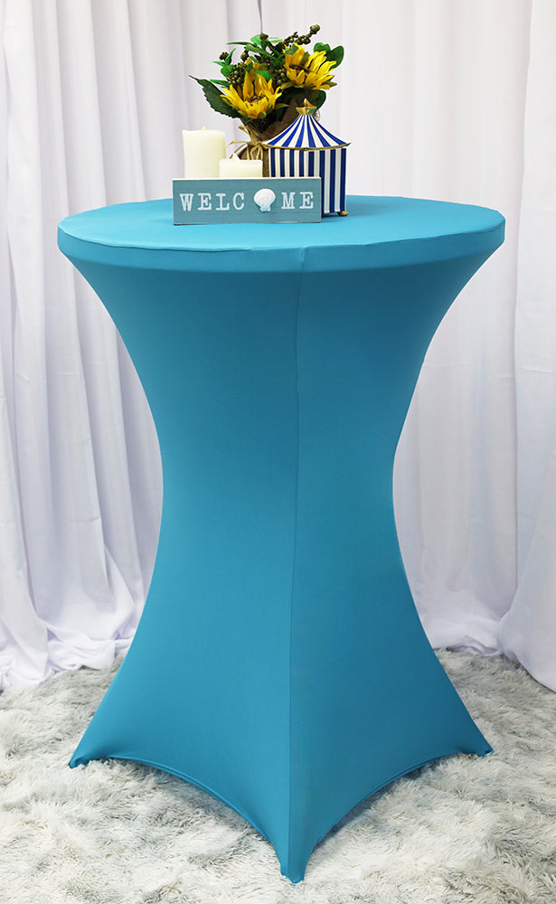 36"x42" Cocktail Spandex Table Cover - Turquoise (1pc)