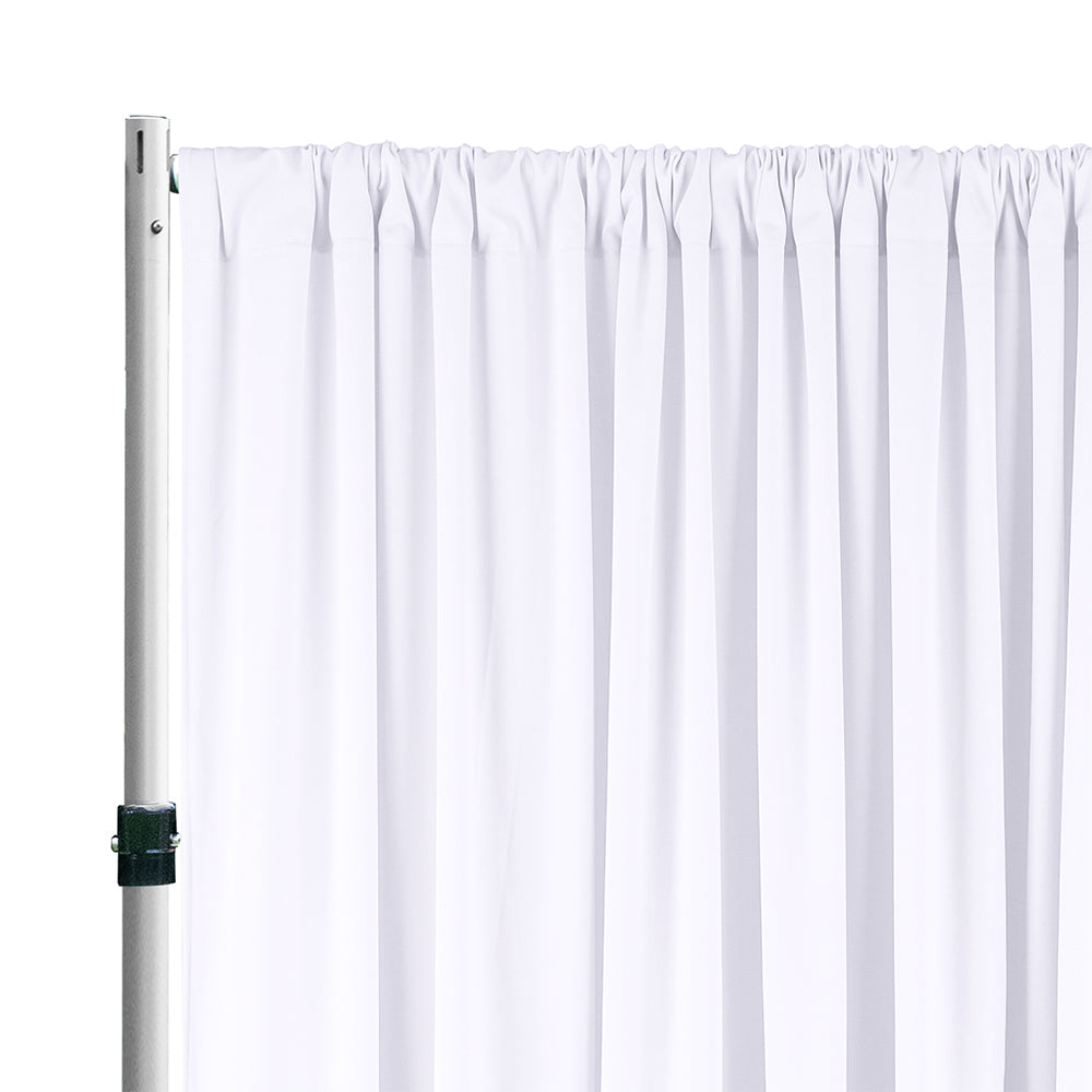 12 ft x 62" Spandex 4-Way Stretch (220 GSM) Event Backdrop Curtain Drape Panel - White (1pc)