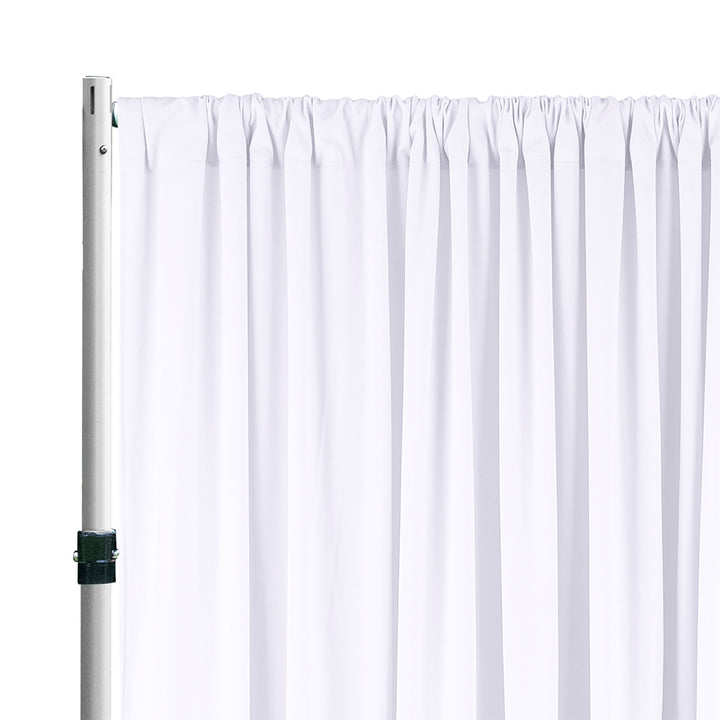 12 ft x 62" Spandex 4-Way Stretch (220 GSM) Event Backdrop Curtain Drape Panel - White (1pc)