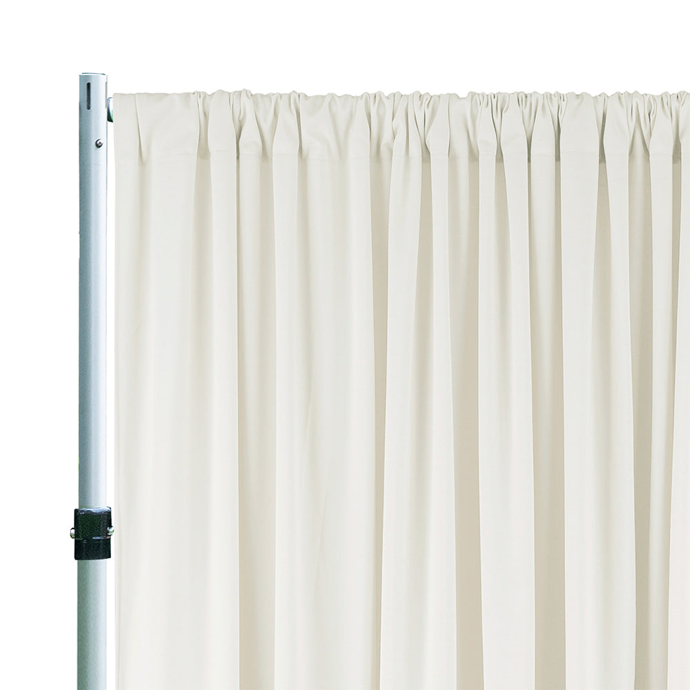 10 ft x 62" Spandex 4-Way Stretch (220 GSM) Event Backdrop Curtain Drape Panel - Ivory (1pc)