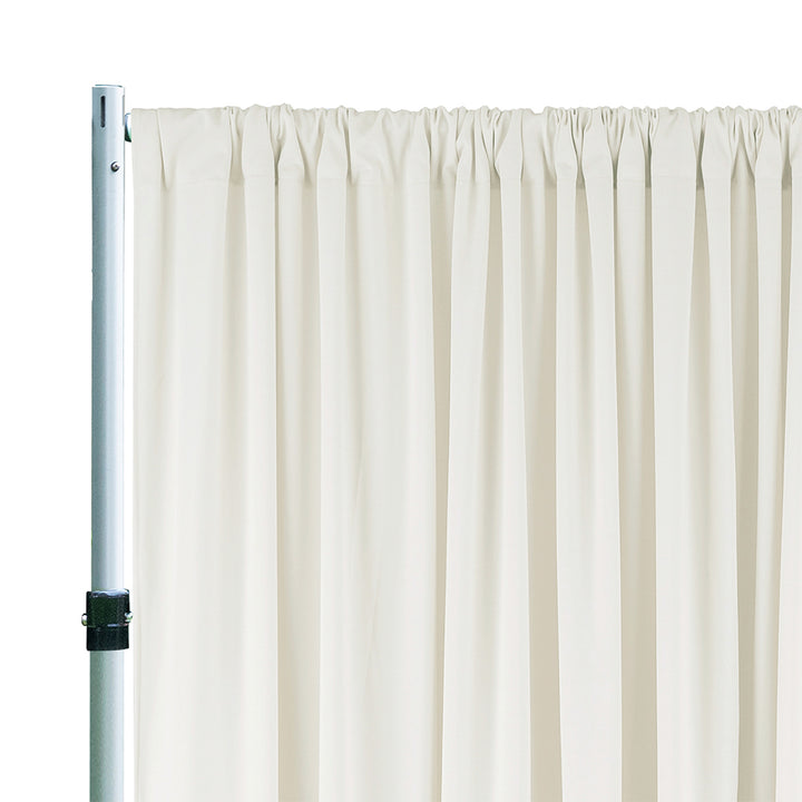 10 ft x 62" Spandex 4-Way Stretch (220 GSM) Event Backdrop Curtain Drape Panel - Ivory (1pc)