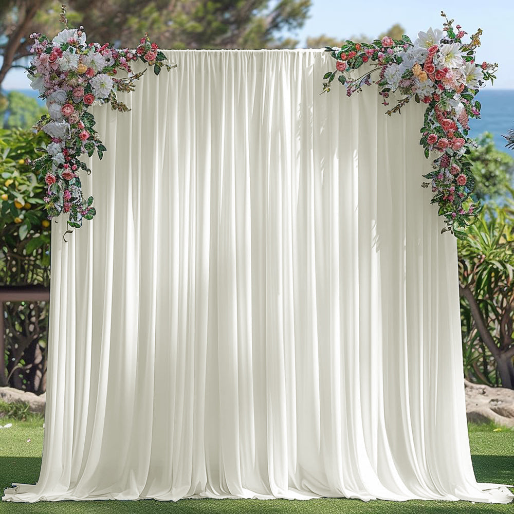 10 ft x 62" Spandex 4-Way Stretch (220 GSM) Event Backdrop Curtain Drape Panel - Ivory (1pc)