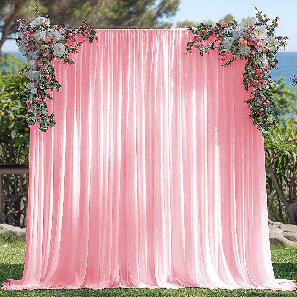 14 ft x 62" Spandex 4-Way Stretch (220 GSM) Event Backdrop Curtain Drape Panel - Pink (1pc)