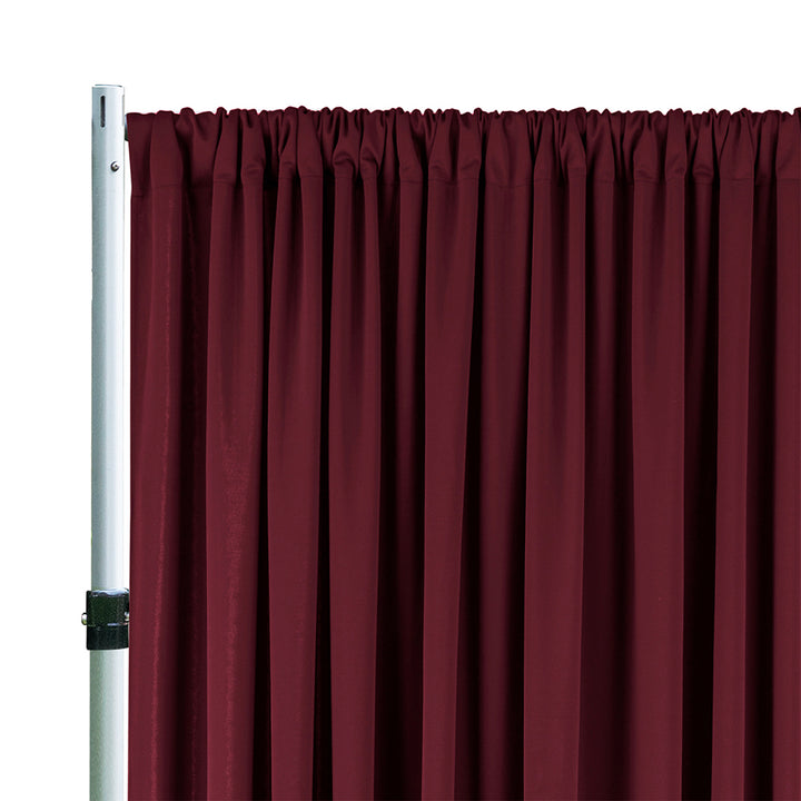10 ft x 62" Spandex 4-Way Stretch (220 GSM) Event Backdrop Curtain Drape Panel - Burgundy (1pc)