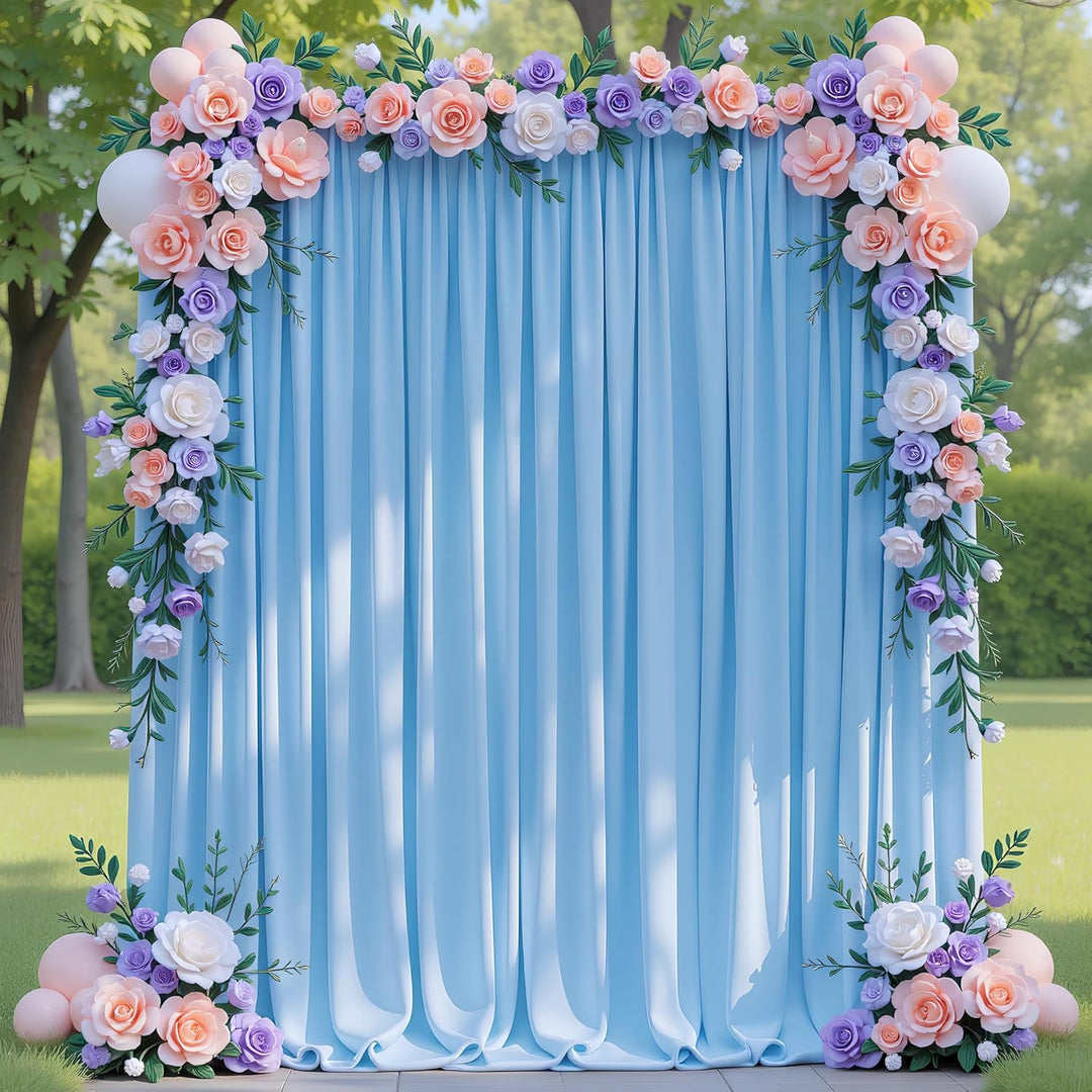 14 ft x 62" Spandex 4-Way Stretch (220 GSM) Event Backdrop Curtain Drape Panel - Baby Blue (1pc)