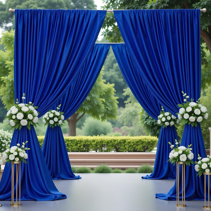 12 ft x 62" Spandex 4-Way Stretch (220 GSM) Event Backdrop Curtain Drape Panel - Royal Blue (1pc)