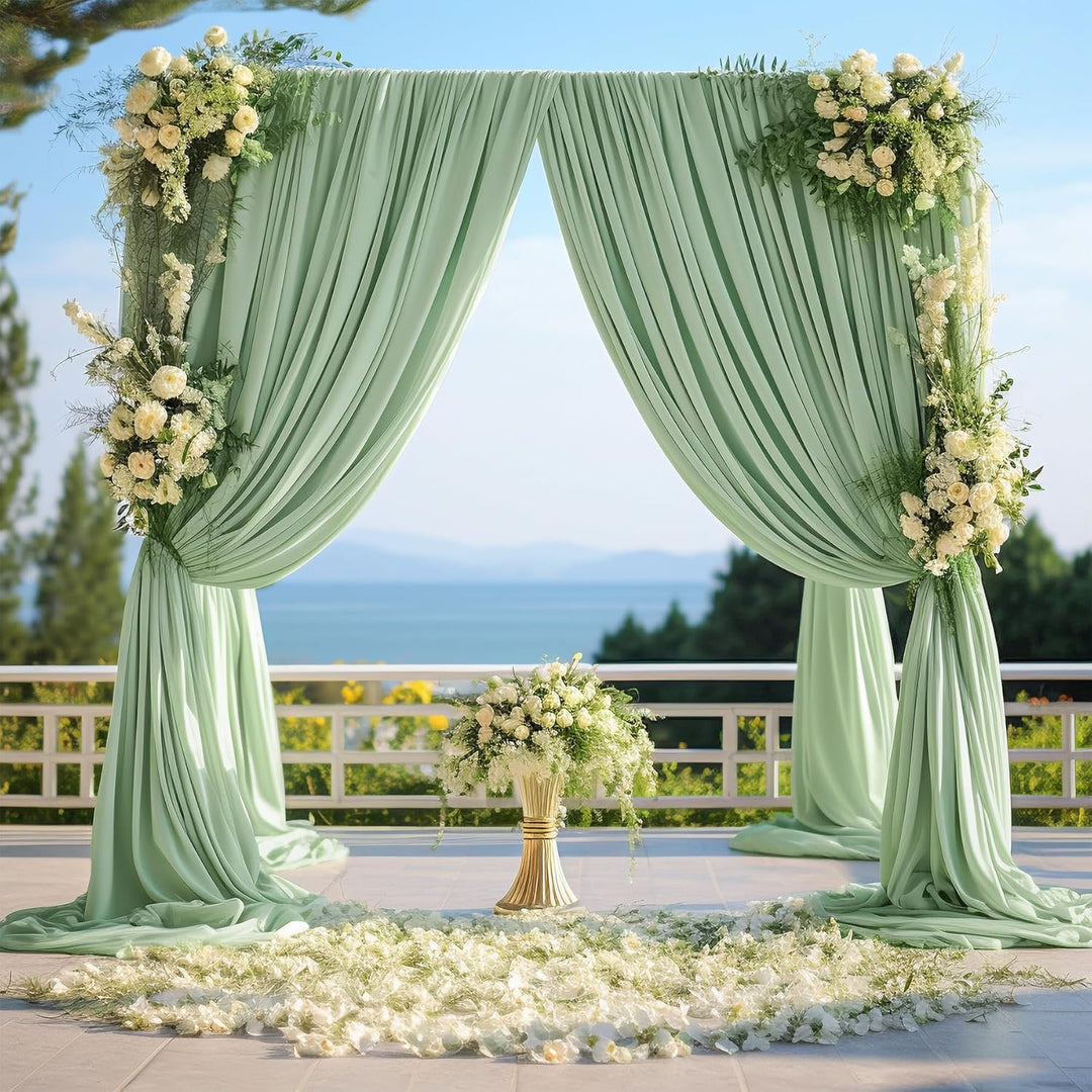 14 ft x 62" Spandex 4-Way Stretch (220 GSM) Event Backdrop Curtain Drape Panel - Sage Green (1pc)