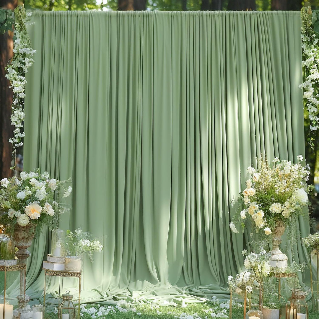 14 ft x 62" Spandex 4-Way Stretch (220 GSM) Event Backdrop Curtain Drape Panel - Sage Green (1pc)
