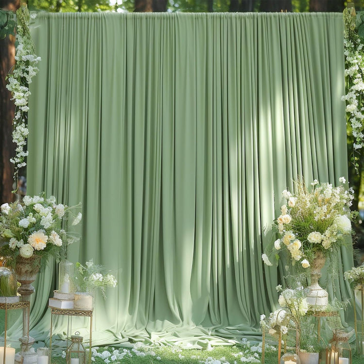 14 ft x 62" Spandex 4-Way Stretch (220 GSM) Event Backdrop Curtain Drape Panel - Sage Green (1pc)