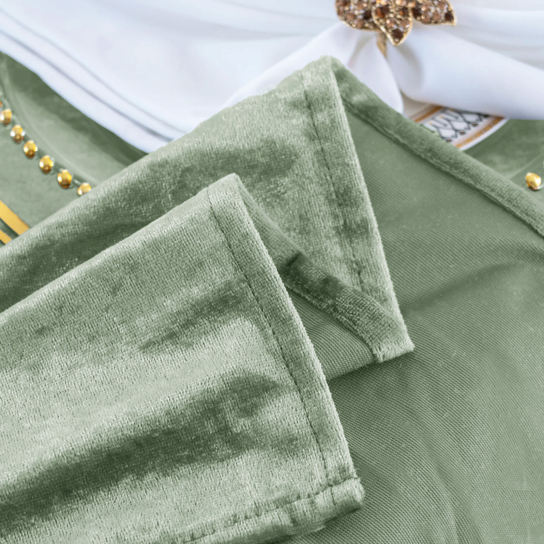 120" Round Ice Crushed Velvet (200 GSM) Tablecloth - Dusty Sage (1pc)