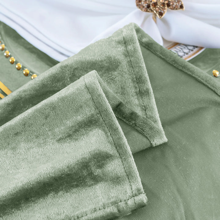 120" Round Ice Crushed Velvet (200 GSM) Tablecloth - Dusty Sage (1pc)