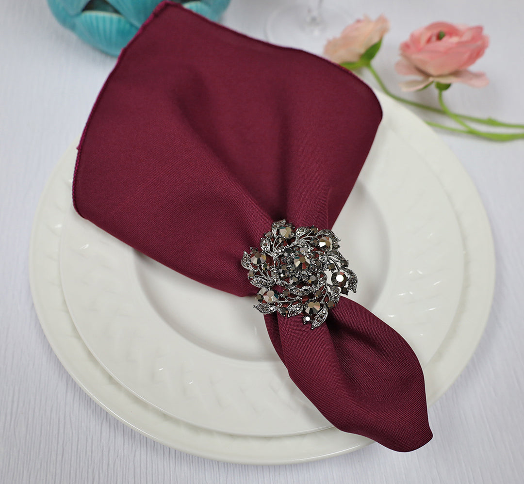 17"x17" Polyester (220 GSM) Napkins - Burgundy  (10pcs/pk)