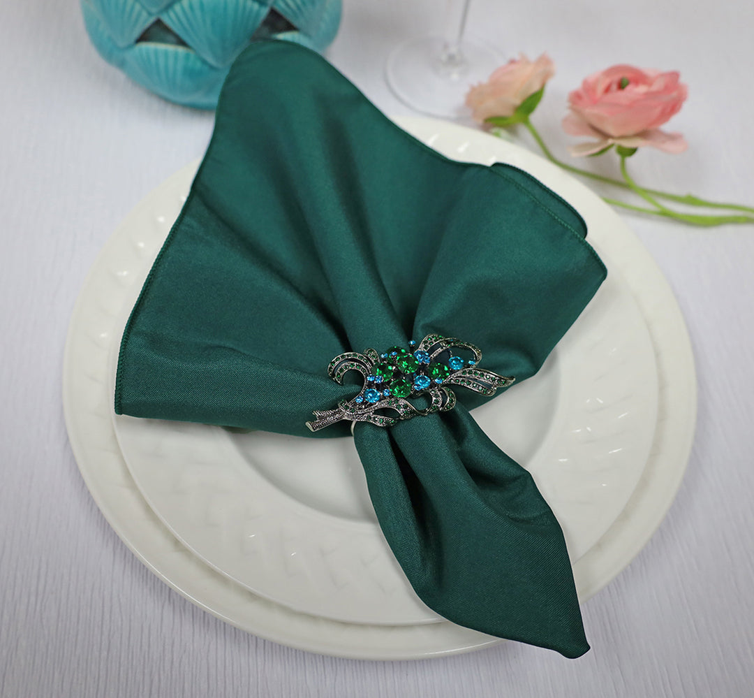 17"x17" Polyester (220 GSM) Napkins - Hunter Green/Holly Green (10pcs/pk)