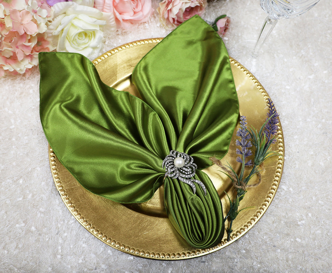 Sample 20"x20" Satin Napkins - Moss Green (1pc)