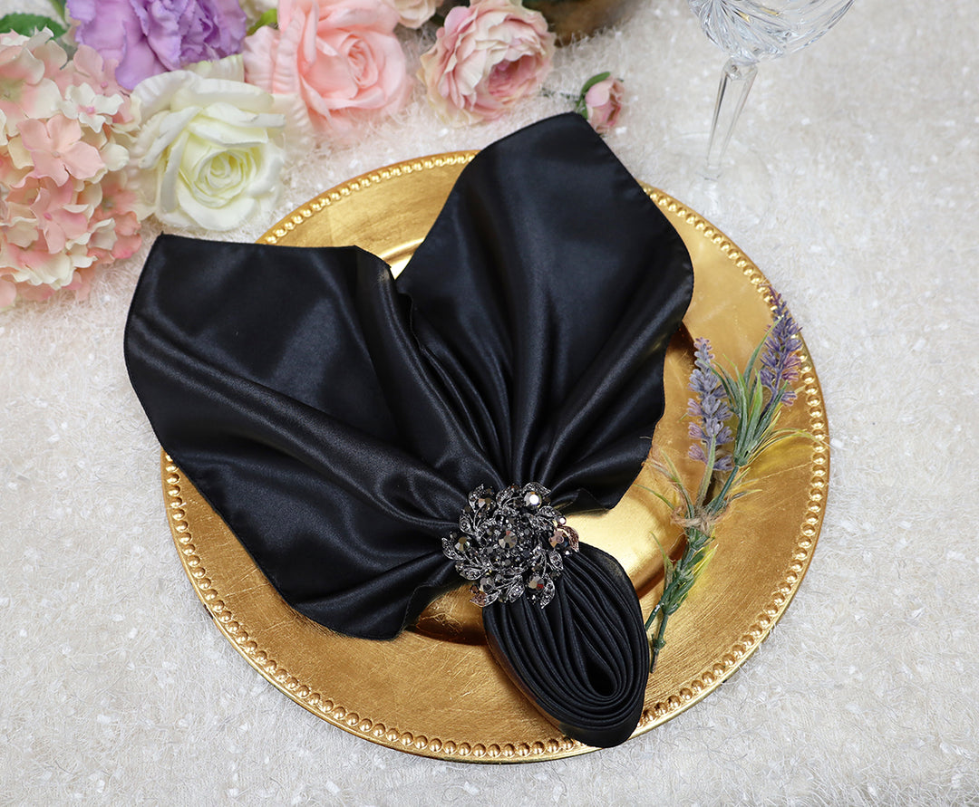 20"x20" Satin Napkins - Black (10pcs/pk)