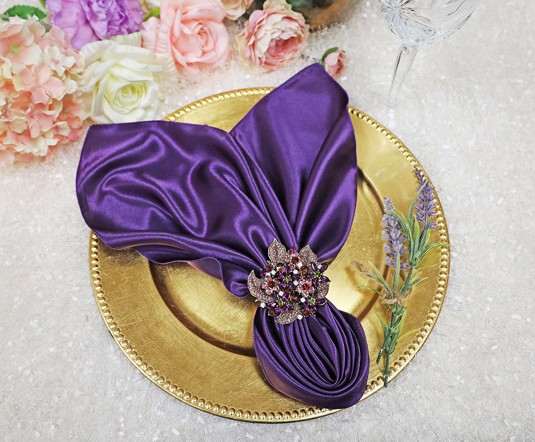 Sample 20"x20" Satin Napkins - Eggplant (1pc)