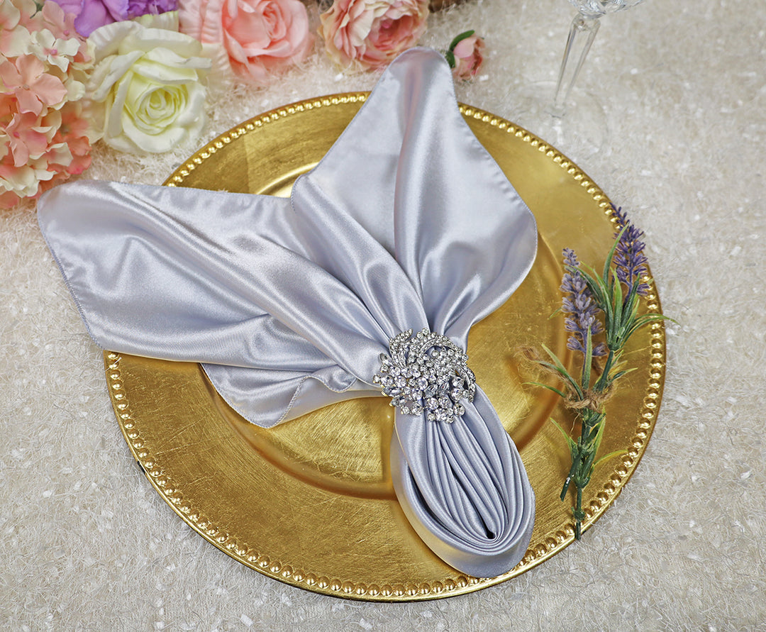 Sample 20"x20" Satin Napkins - Platinum/Light Silver (1pc)