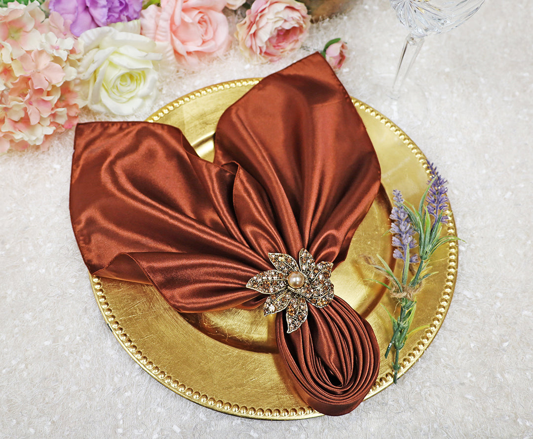 Sample 20"x20" Satin Napkins - Cognac (1pc)