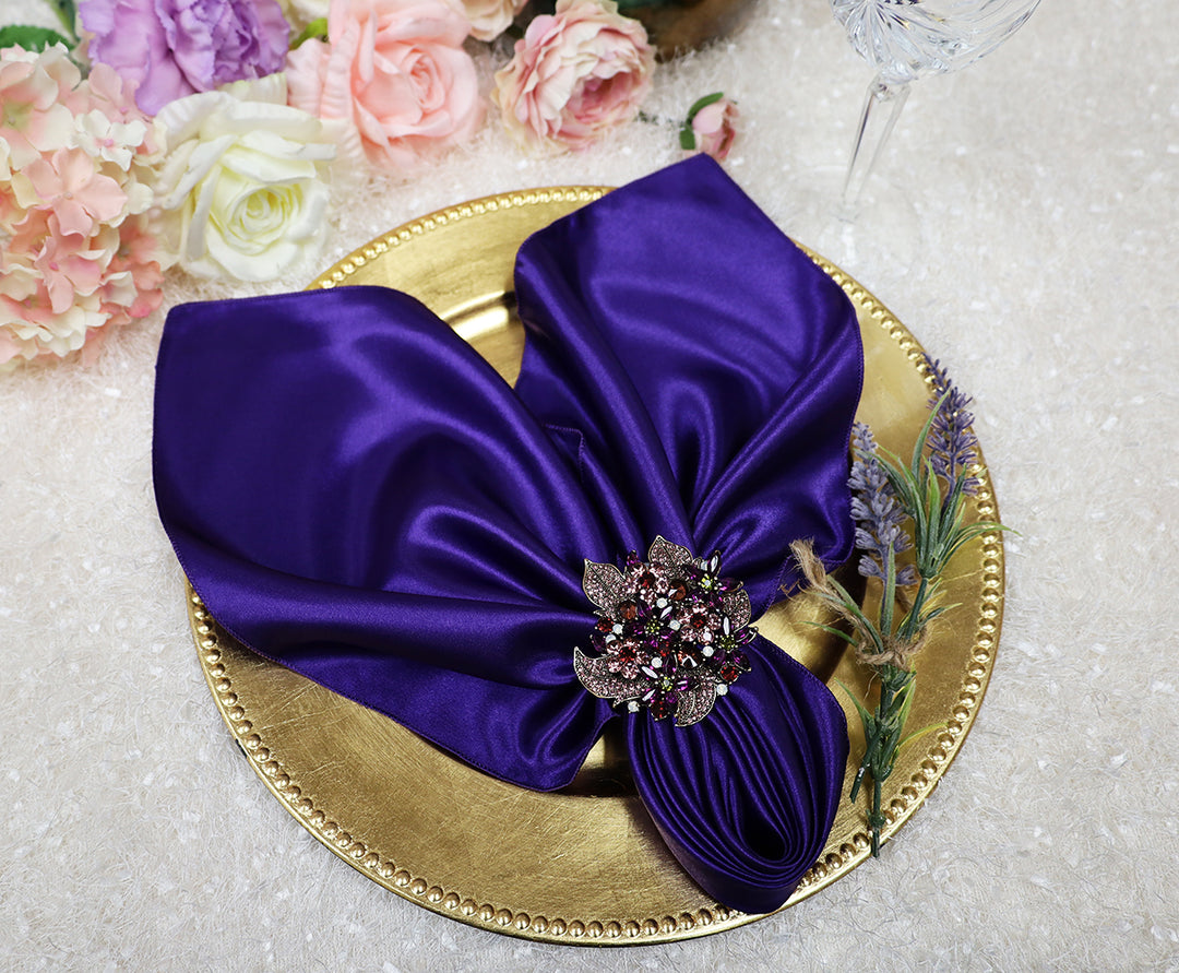 20"x20" Satin Napkins - Regency Purple (10pcs/pk)