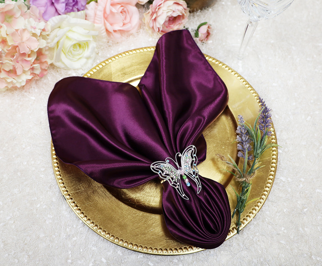 20"x20" Satin Napkins - Plum (10pcs/pk)