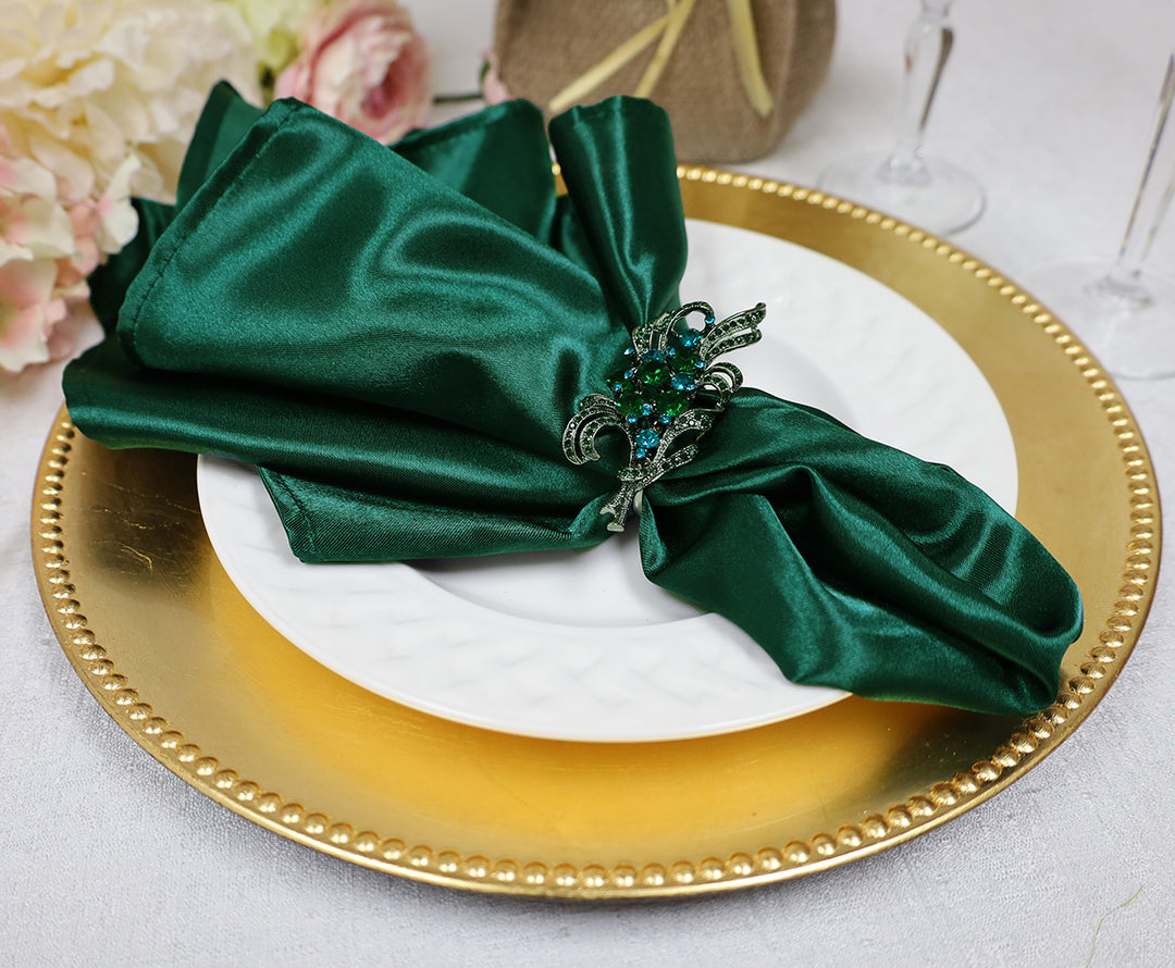20"x20" Heavy Duty Satin Napkins - Hunter Green/Holly Green (10pcs/pk)