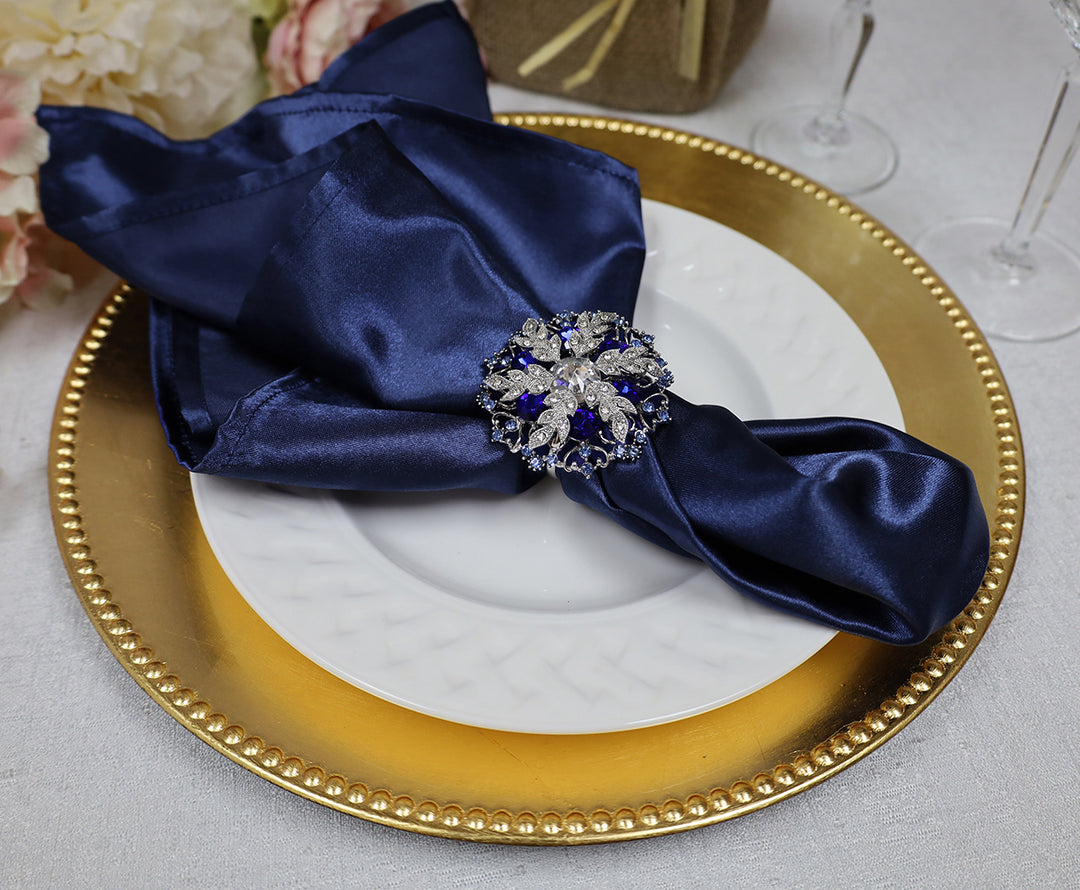 20"x20" Heavy Duty Satin Napkins - Navy Blue (10pcs/pk)