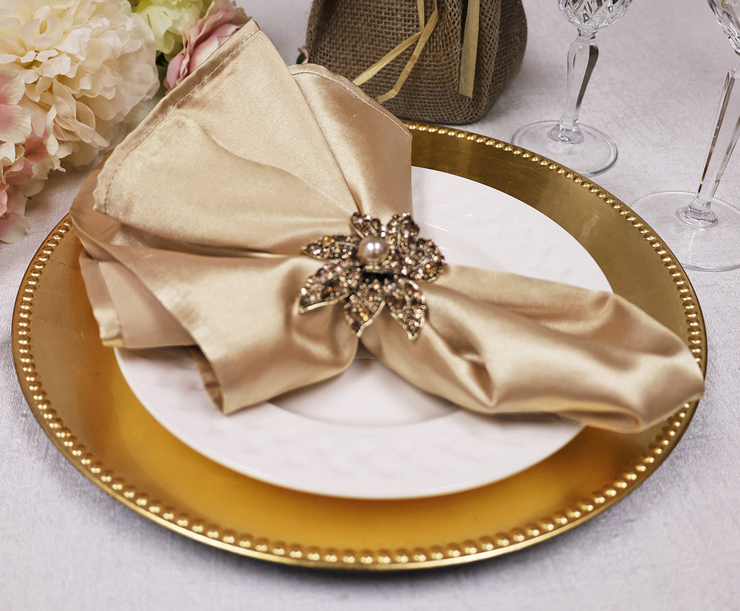 Sample 20"x20" Heavy Duty Satin Napkins - Champagne (1pc)