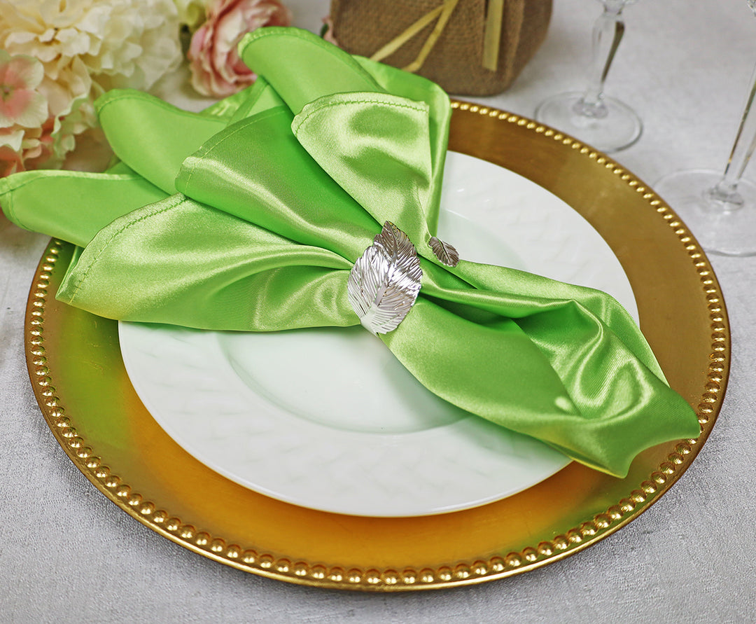 Sample 20"x20" Heavy Duty Satin Napkins - Apple Green (1pc)