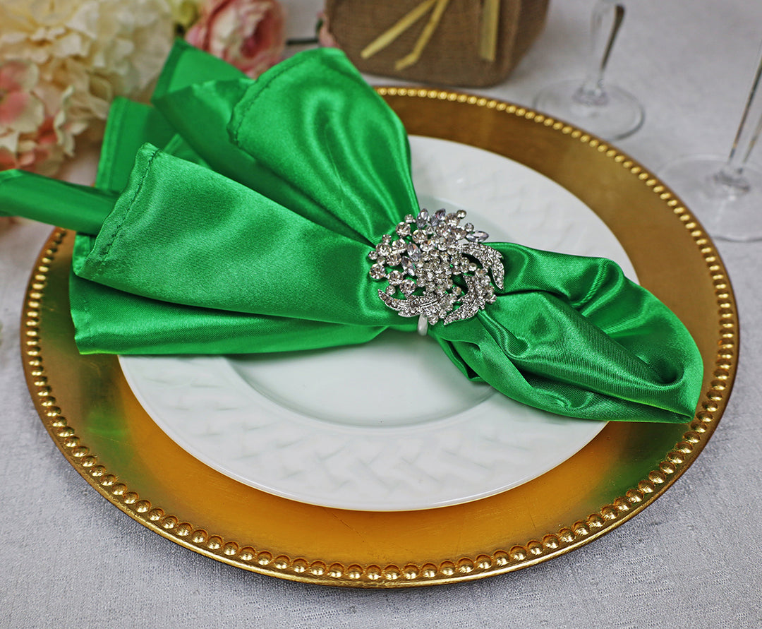 20"x20" Heavy Duty Satin Napkins - Emerald Green (10pcs/pk)