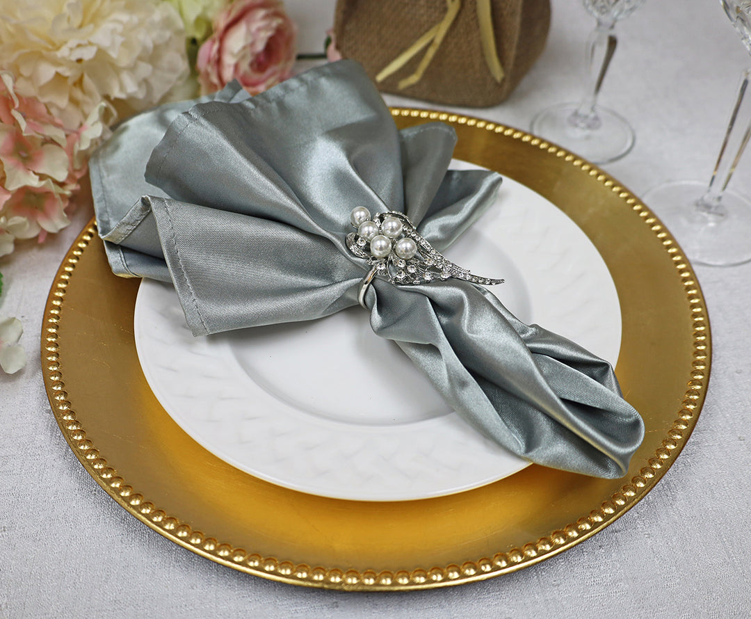 Sample 20"x20" Heavy Duty Satin Napkins - Silver (1pc)