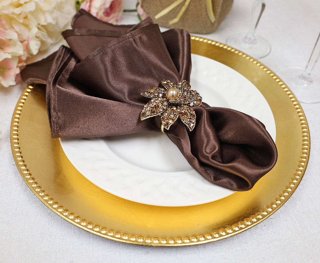 20"x20" Heavy Duty Satin Napkins - Chocolate (10pcs/pk)