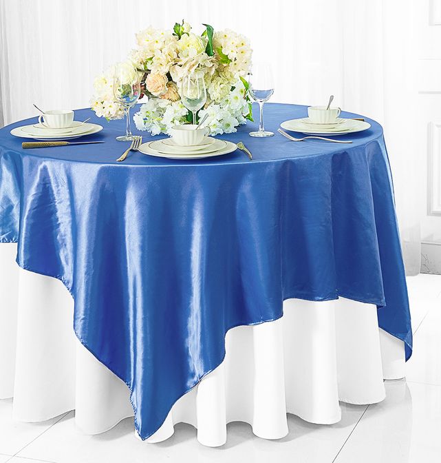 72"x72" Seamless Square Satin Table Overlay - Periwinkle/Cornflower (1pc)