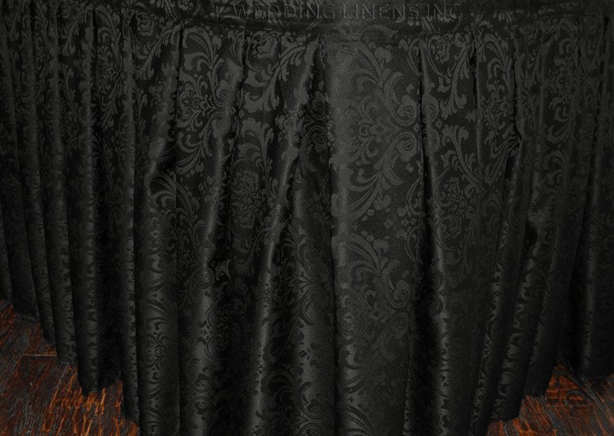 Faldas de mesa de poliéster jacquard damasco floral de 17'x29" - turquesa (1 pieza)