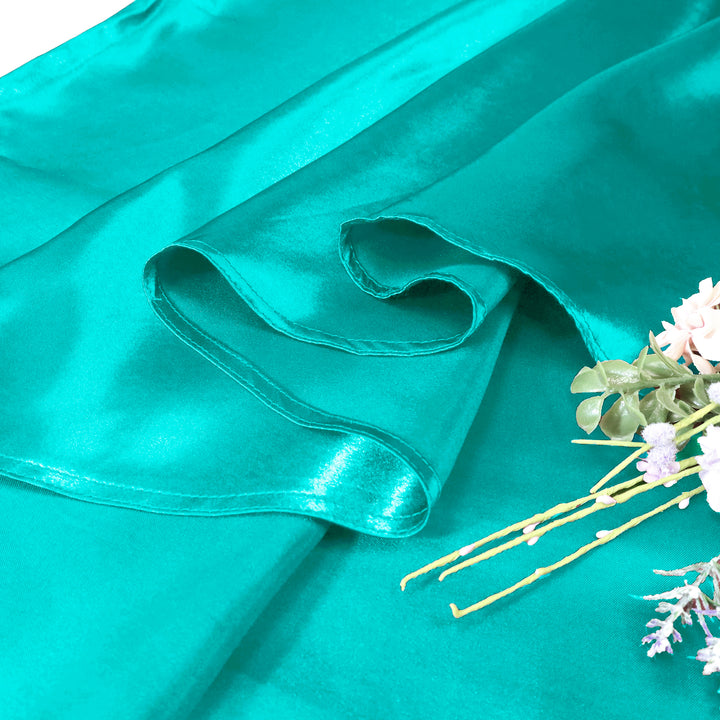 Nappe ronde en satin 120" - Bleu piscine (1pc)