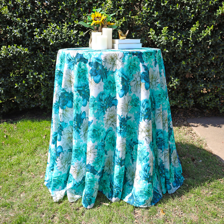 120" Seamless Round Faux Linen Tablecloth - Peony (1pc)