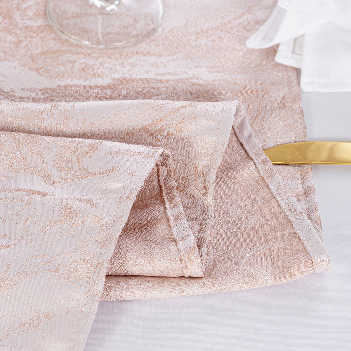 13"x108" Mirage Jacquard Polyester Table Runner - Blush Pink/Rose Gold (1pc)