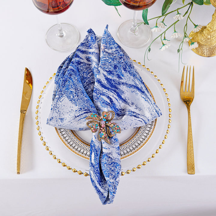 Sample 20"x20" Mirage Jacquard Polyester Napkins - Royal Blue (1pc)