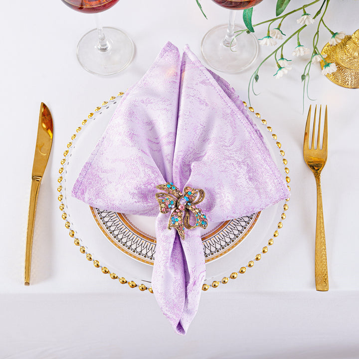 20"x20" Mirage Jacquard Polyester Napkins - Lavender (10pcs/pk)