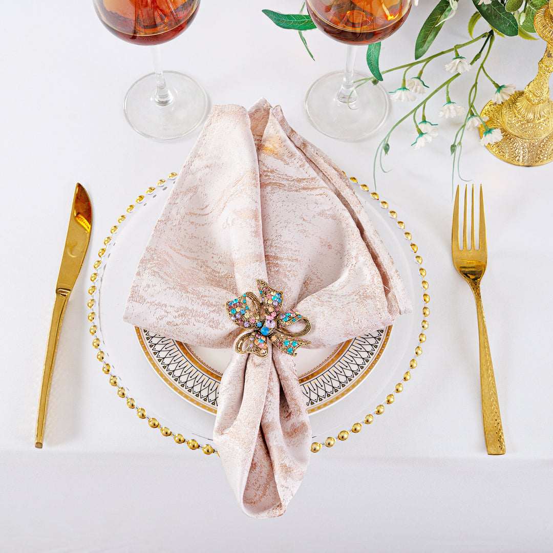 Sample 20"x20" Mirage Jacquard Polyester Napkins - Blush Pink/Rose Gold (1pc)