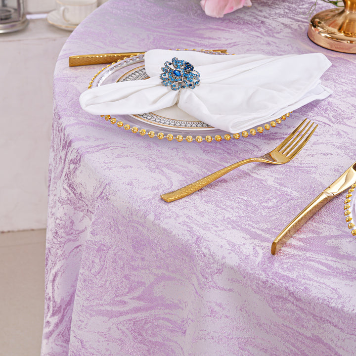 90"x132" Seamless Rectangular Mirage Jacquard Polyester Tablecloth - Lavender (1pc)