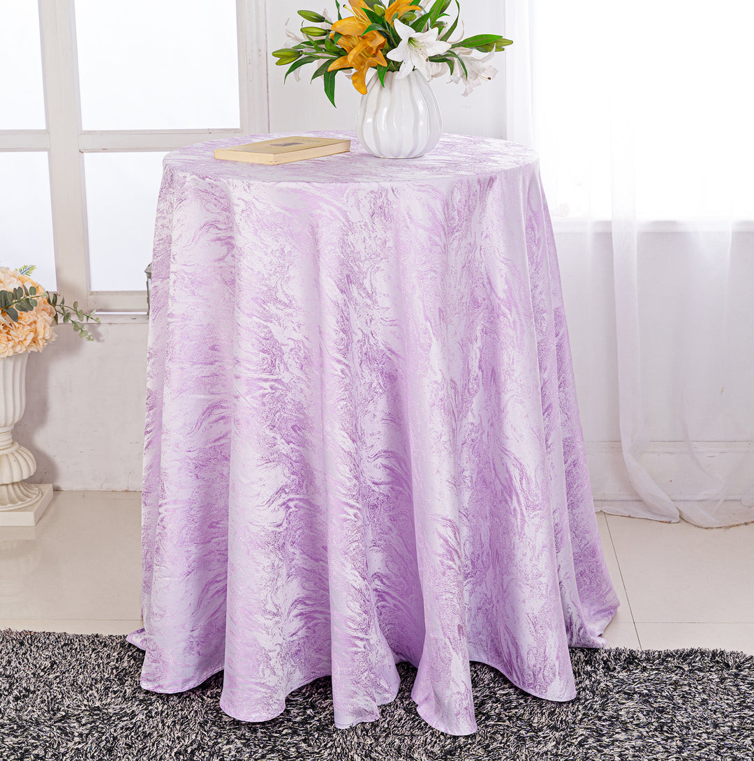 120" Seamless Round Mirage Jacquard Polyester Tablecloth - Lavender (1pc)