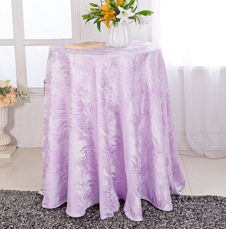 120" Seamless Round Mirage Jacquard Polyester Tablecloth - Lavender (1pc)