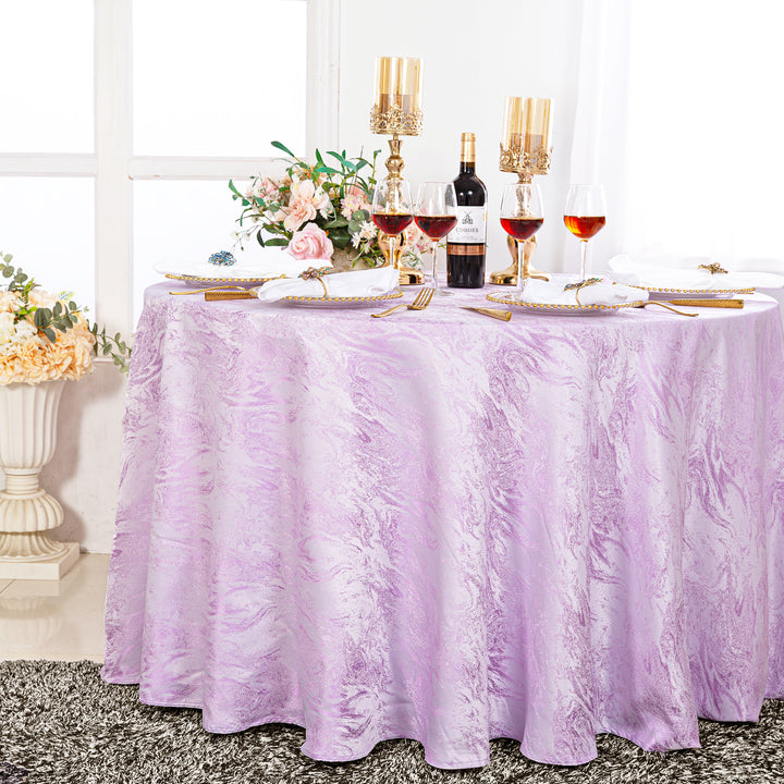 120" Seamless Round Mirage Jacquard Polyester Tablecloth - Lavender (1pc)
