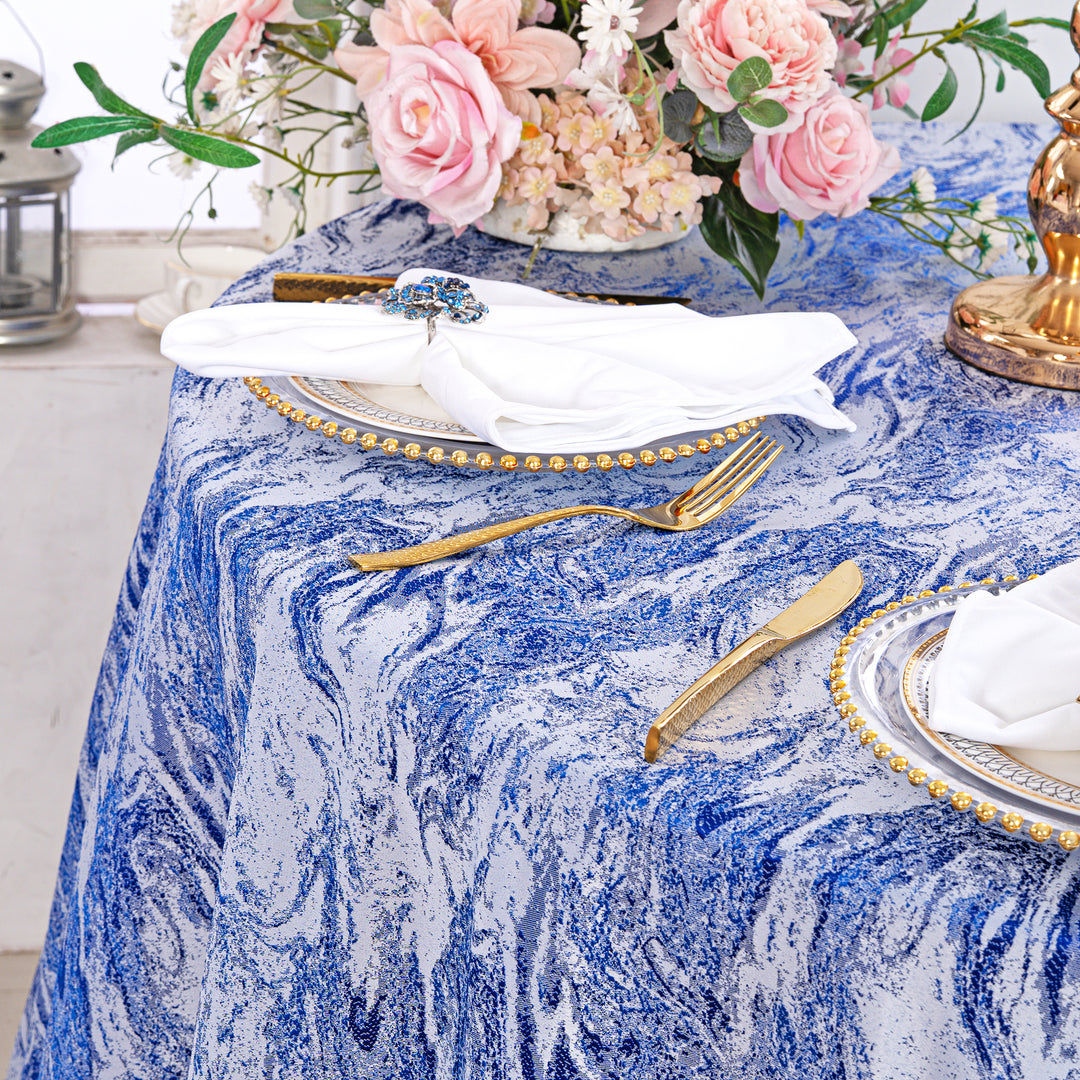 Sample 20"x20" Mirage Jacquard Polyester Napkins - Royal Blue (1pc)