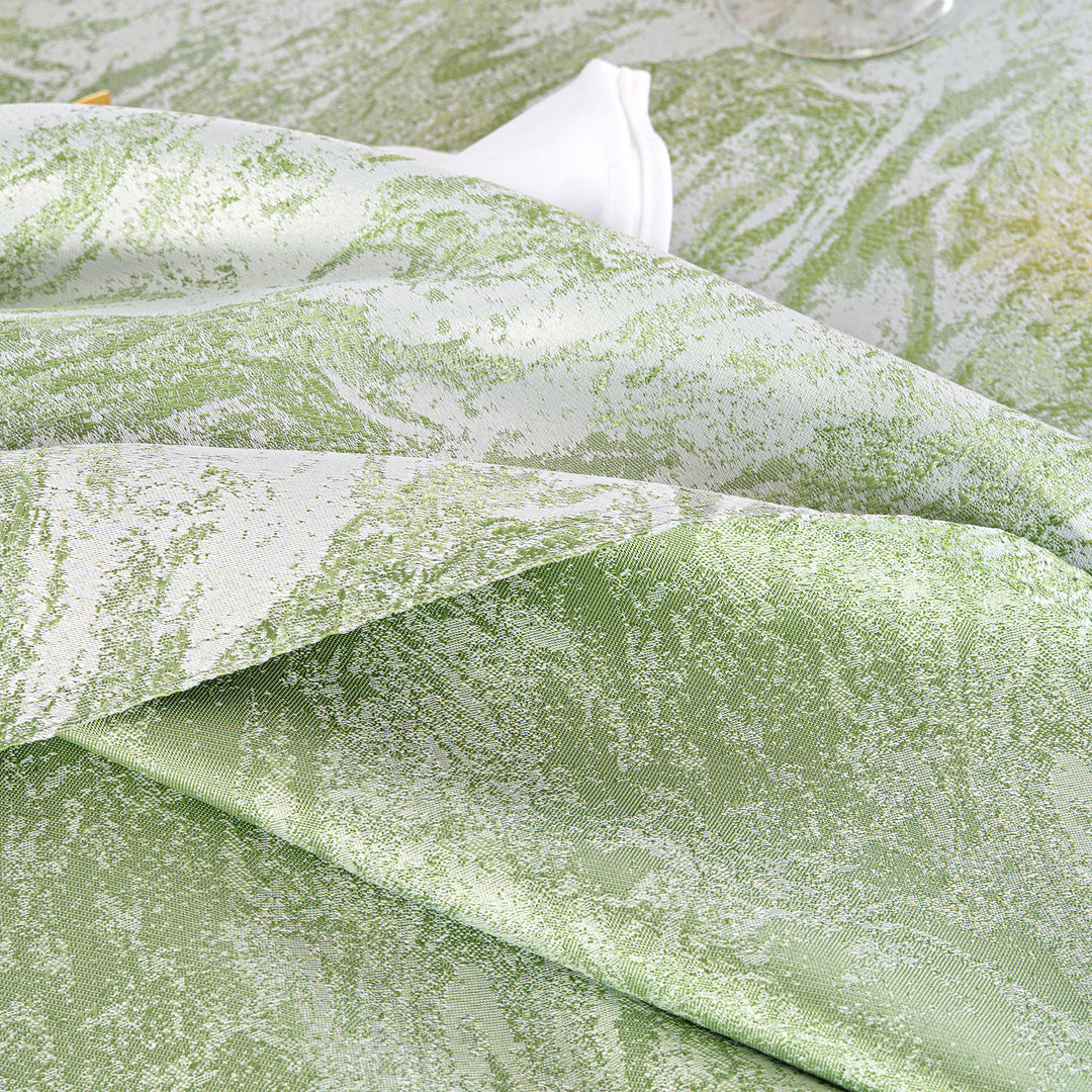 132" Round Mirage Jacquard Polyester Tablecloth - Sage Green (1pc)