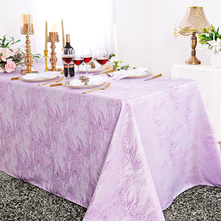 90"x132" Seamless Rectangular Mirage Jacquard Polyester Tablecloth - Lavender (1pc)