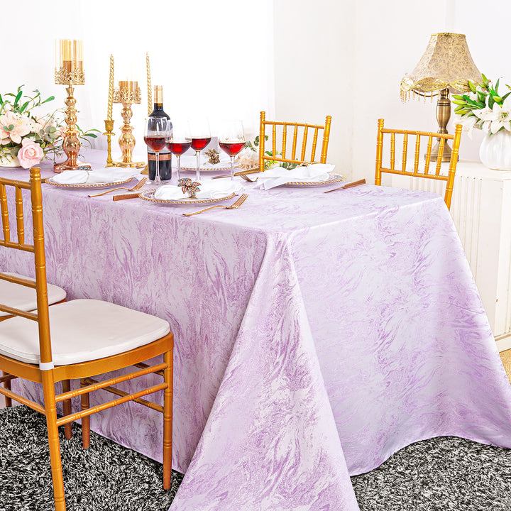 90"x132" Seamless Rectangular Mirage Jacquard Polyester Tablecloth - Lavender (1pc)