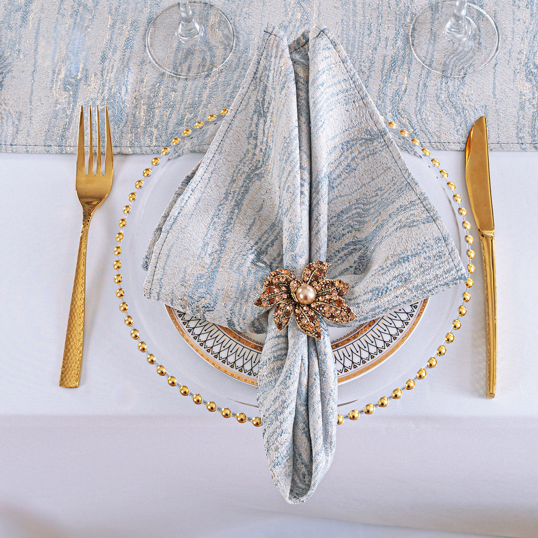 Sample 20"x20" Galilean Jacquard Polyester Napkins - Dusty Blue (1pc)