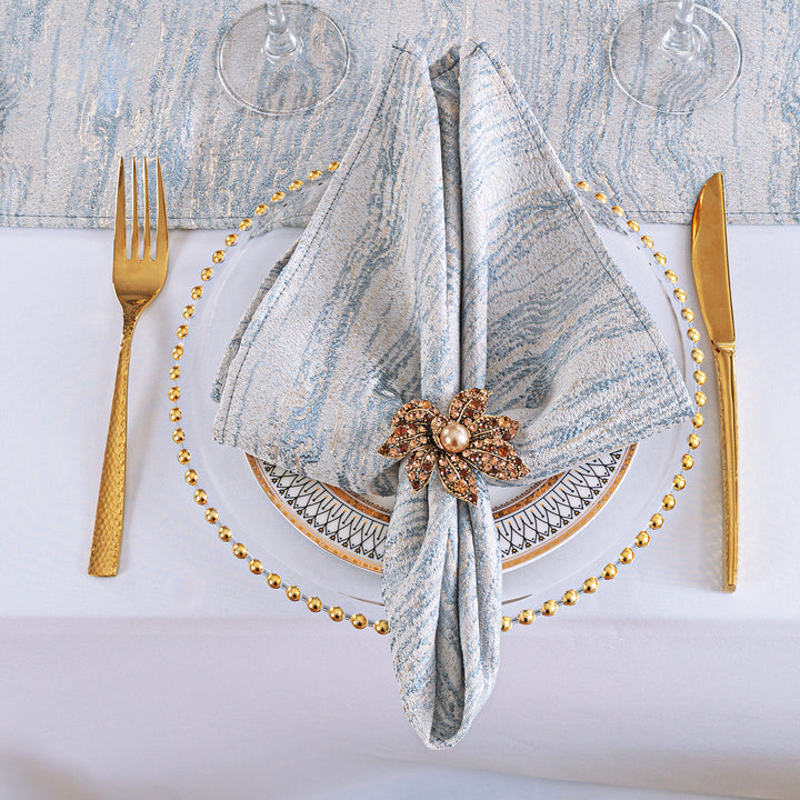 Sample 20"x20" Galilean Jacquard Polyester Napkins - Dusty Blue (1pc)